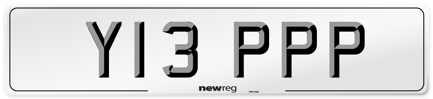 Y13 PPP Number Plate from New Reg